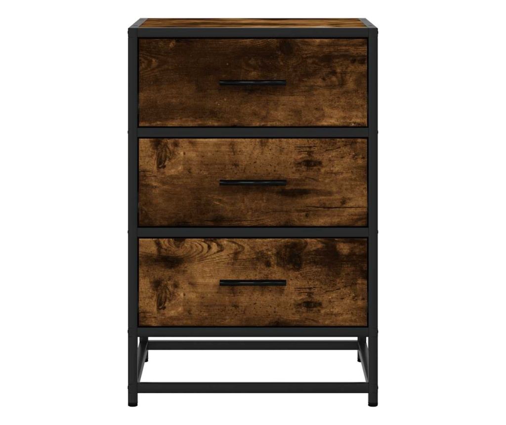 Noćni ormarić Smoked Oak 40X34,5X60 cm (Obrađeno drvo i metal) - 5