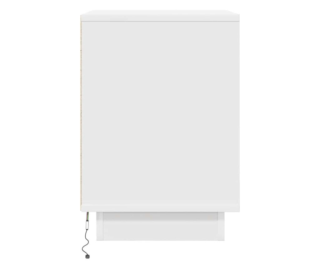 Noćni ormarić s LED svjetlima bijeli 38x34x50 cm - 7