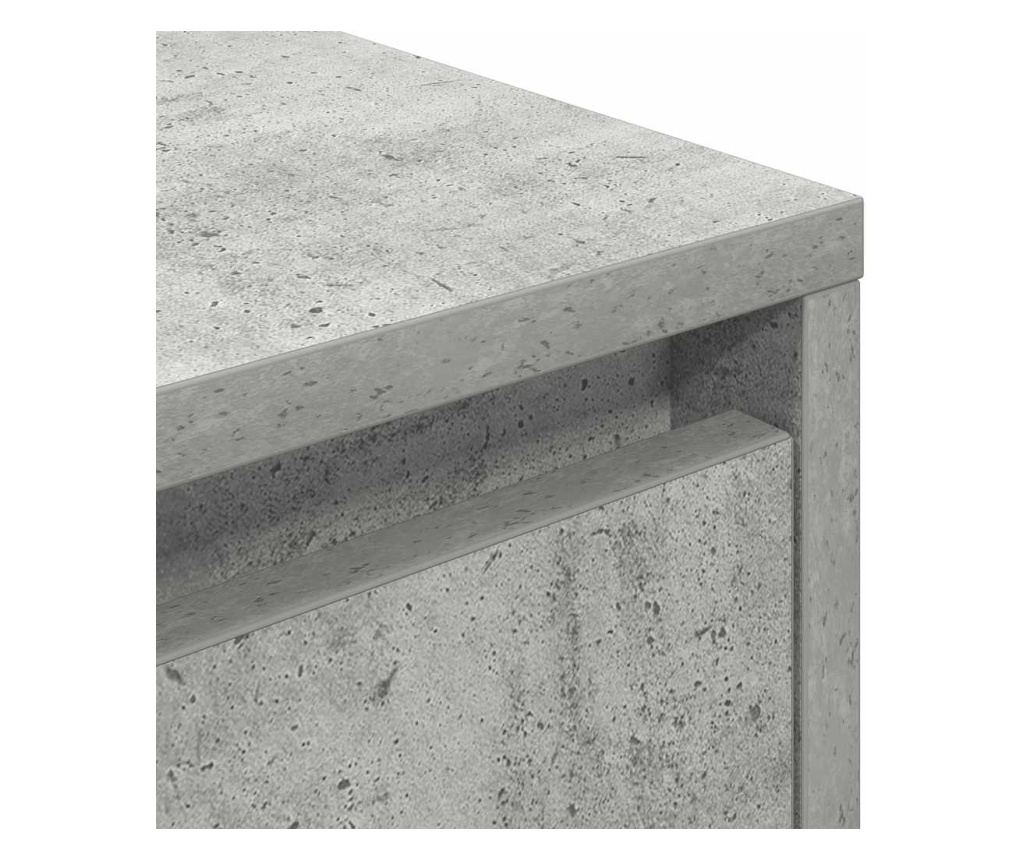 Noćni ormarić s LED svjetlima, boja betonsko siva, 38x34x50 cm - 10
