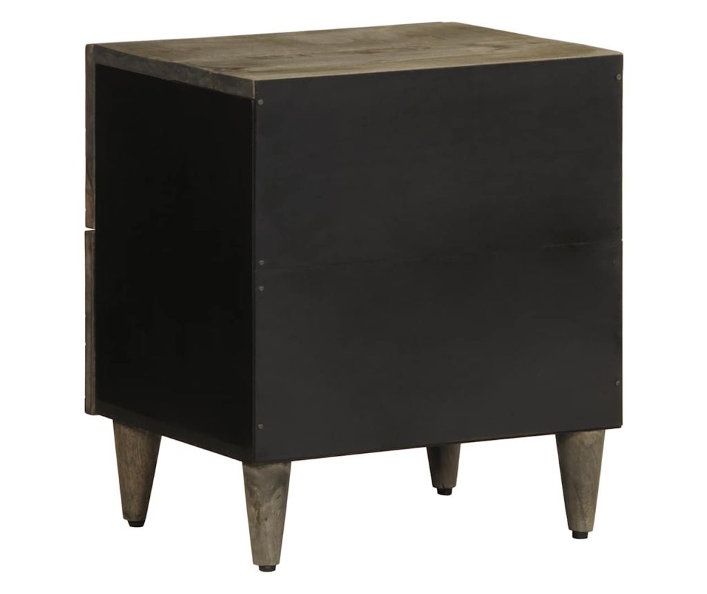 Noćni ormarić 2 kom Svijetlo sivi 40x33x46 cm Masivno drvo manga - 6
