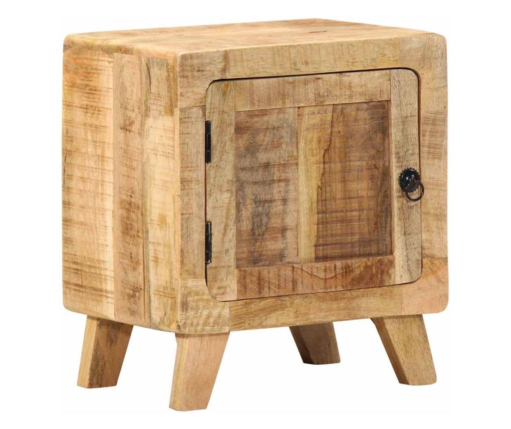 2 Komada Noćni Ormarić 40X32X46 Cm Masivno Sirovo Drvo Manga - 11