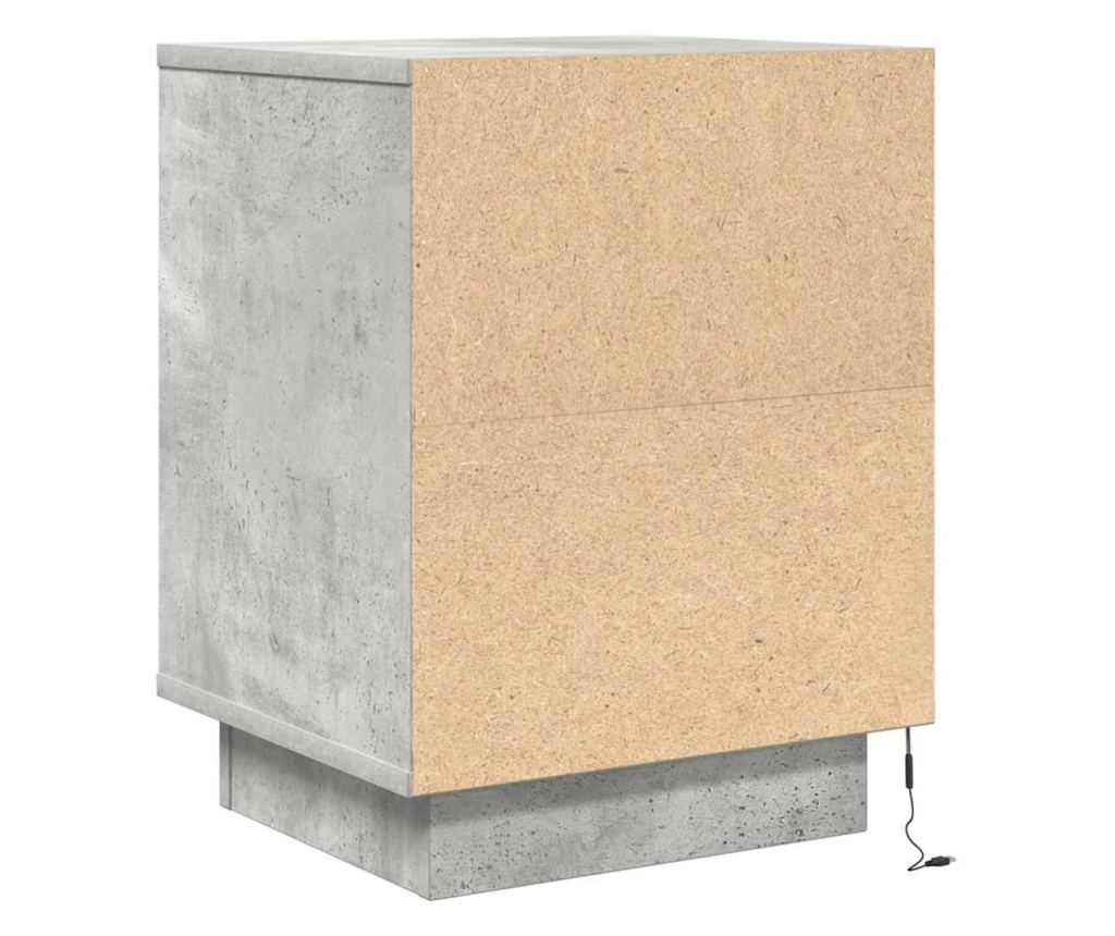 Noćni ormarić s LED svjetlima 2 kom sivi beton 38x34x50 cm - 10
