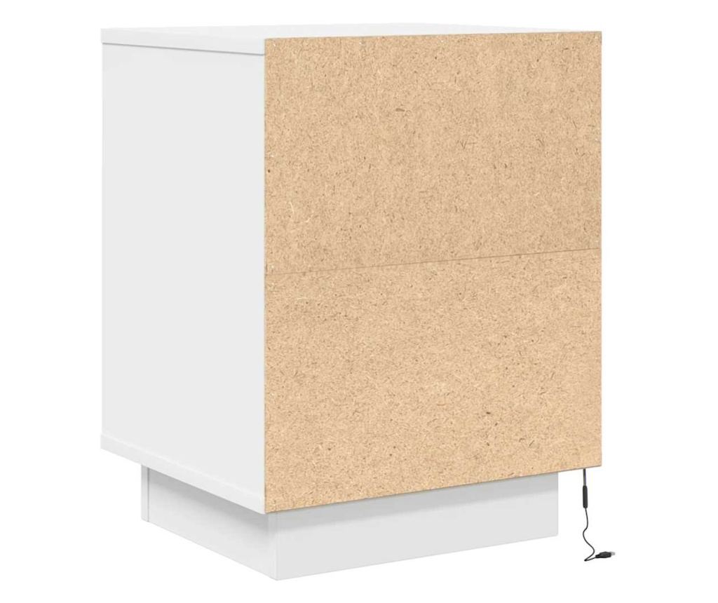 Noćni ormarić s LED svjetlima 2 kom bijeli 38x34x50 cm - 10