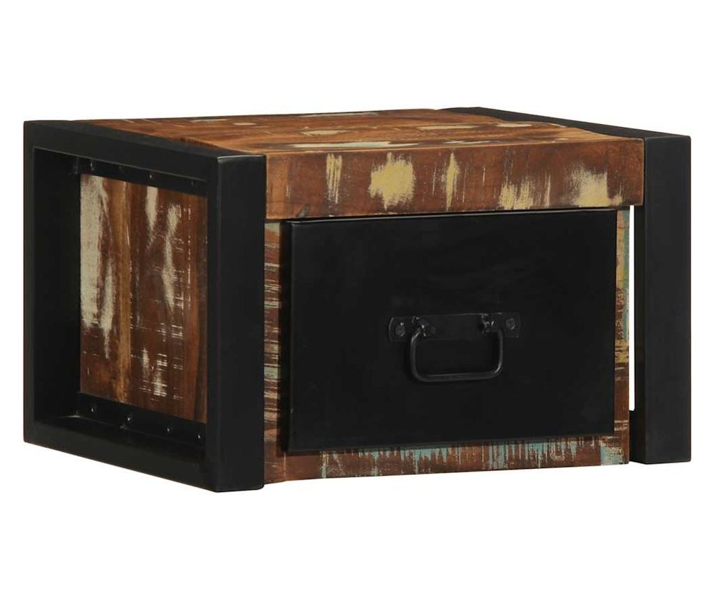 Set od 2 Višebojna Noćna Ormarića 40X35X25 Cm Od Masivnog Recikliranog Drva - 5