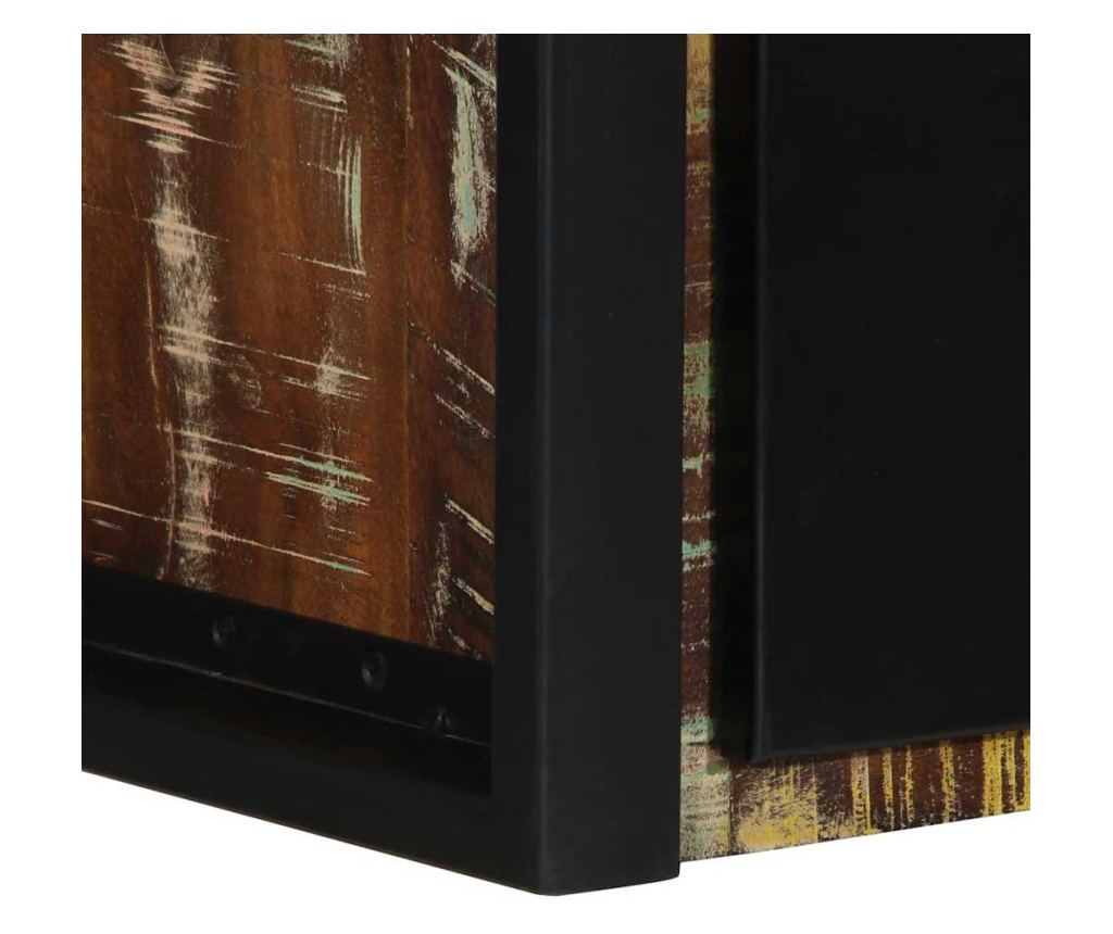 Set od 2 Višebojna Noćna Ormarića 40X35X25 Cm Od Masivnog Recikliranog Drva - 10