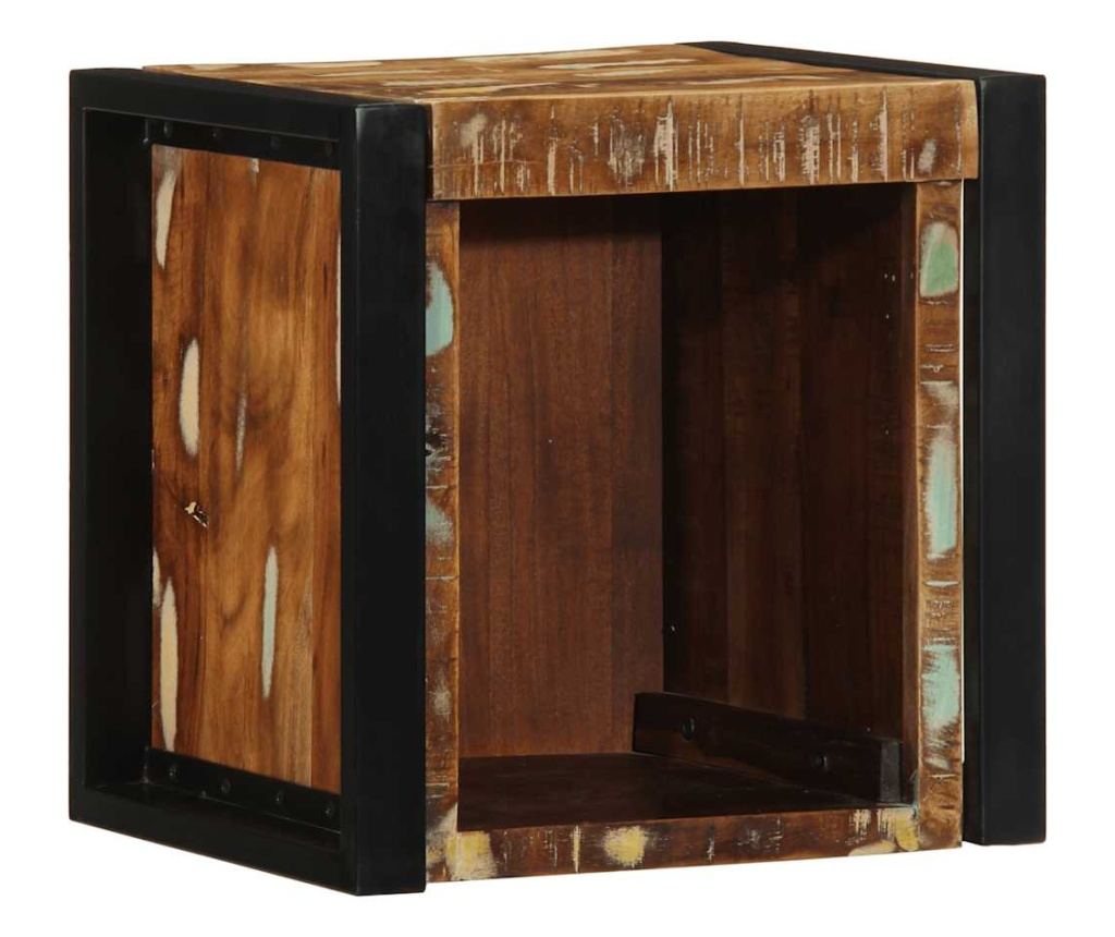 Noćni Ormarić 2 Komada Višebojni 40x35x40 Cm Masivno Reciklirano Drvo - 4