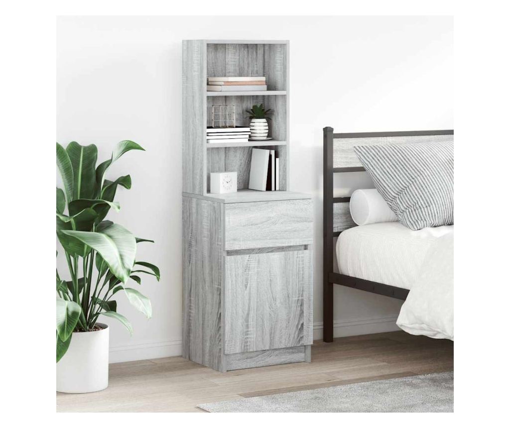 Sonoma sivi noćni ormarić 39X35X125 cm obrađeno drvo - 2