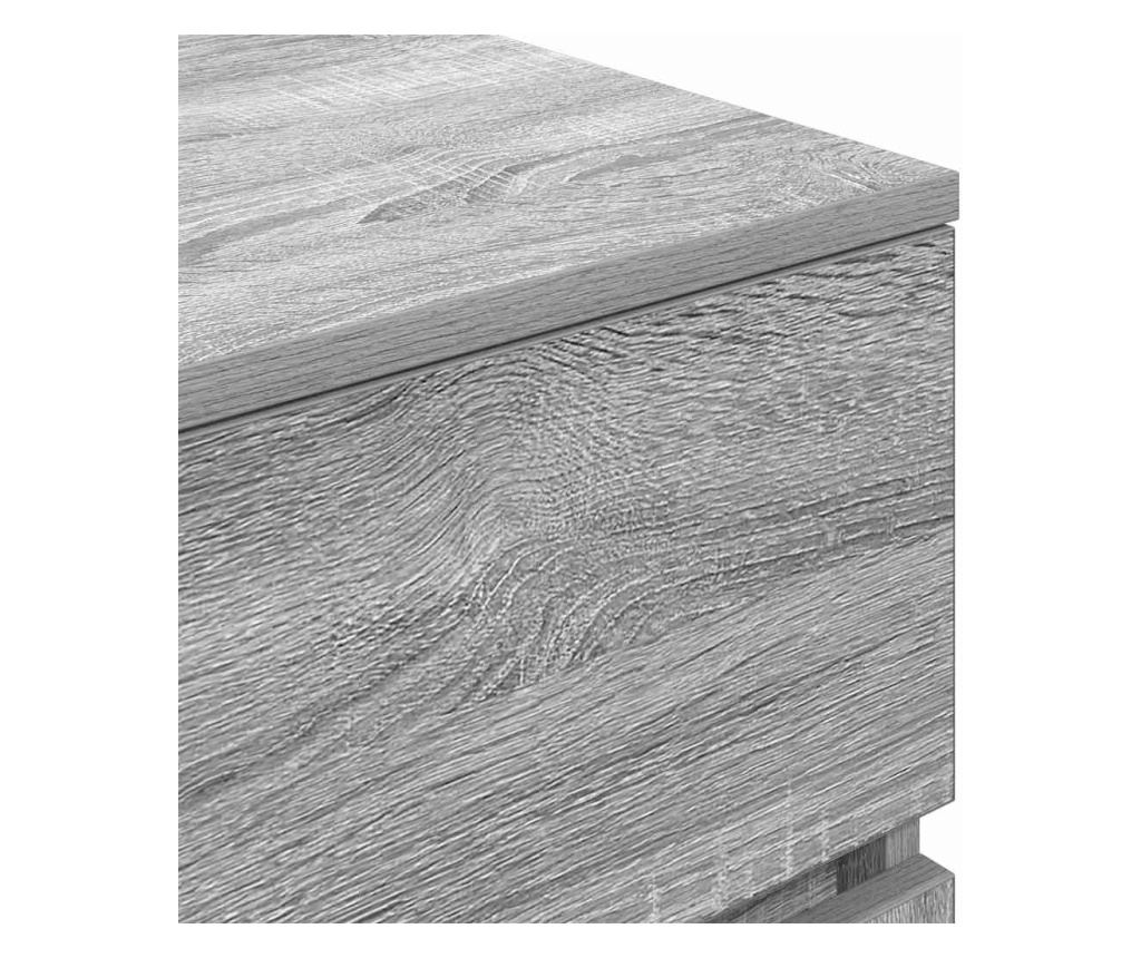 Noćni ormarić s 3 ladice 2 kom Sonoma siva 39x35x65 cm - 9