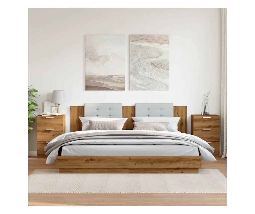 Noćni ormarić, 2 kom, Artisan Oak, 40x36x65 cm, obrađeno drvo - 3