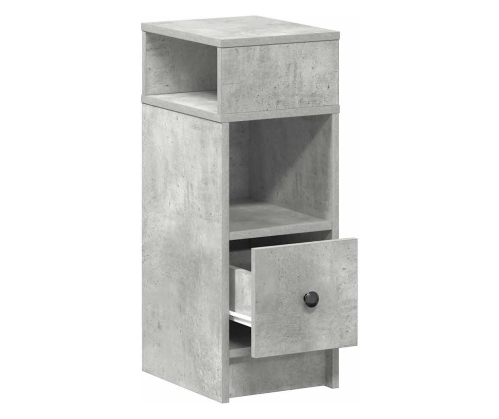 Noćni ormarić s ladicom sivi beton 25x31x66 cm - 5