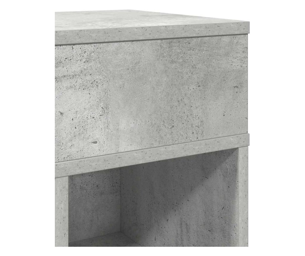 Noćni ormarić s ladicom sivi beton 25x31x66 cm - 8