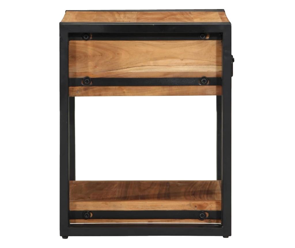 Noćni ormarić 2 kom smeđi 40 x 40 x 50 cm od masivnog bagremovog drva - 15