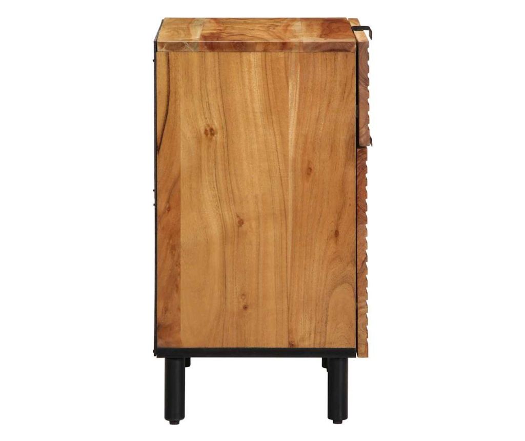 Smeđi noćni ormarić 50 x 33 x 60 cm od punog bagremovog drva - 5