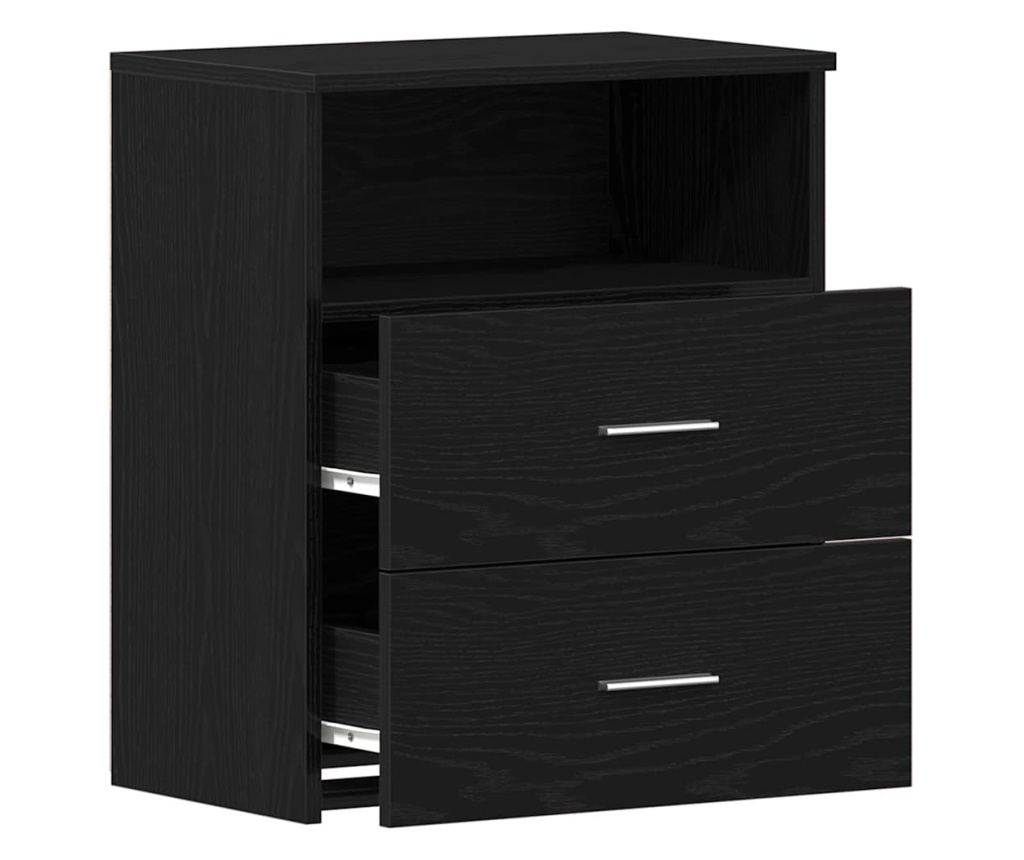Noćni ormarić s ladicom Crni hrast 50 x 32 x 60 cm Kompozitno drvo - 5