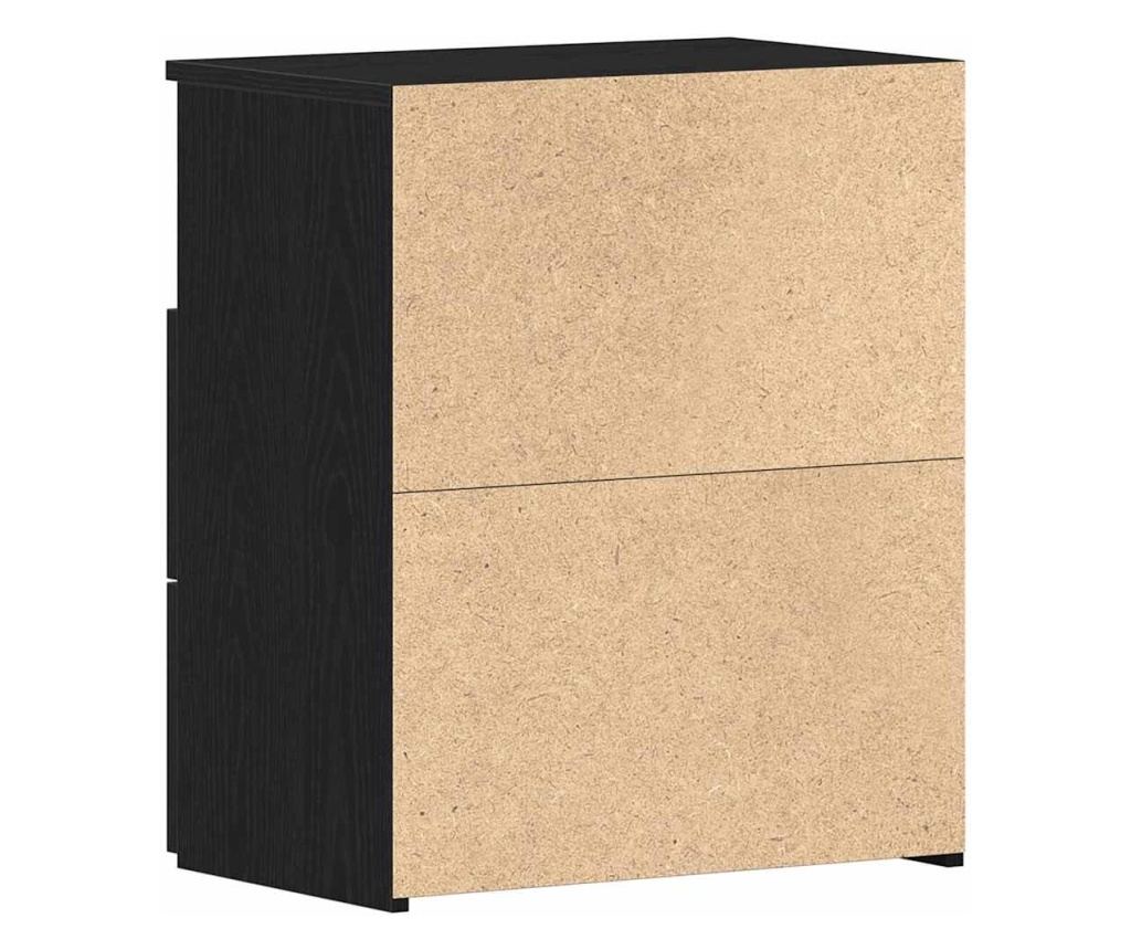 Noćni ormarić s ladicom Crni hrast 50 x 32 x 60 cm Kompozitno drvo - 6