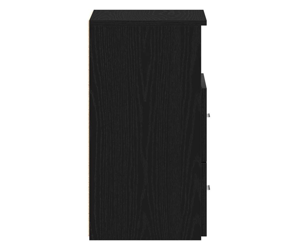 Noćni ormarić s ladicom Crni hrast 50 x 32 x 60 cm Kompozitno drvo - 8
