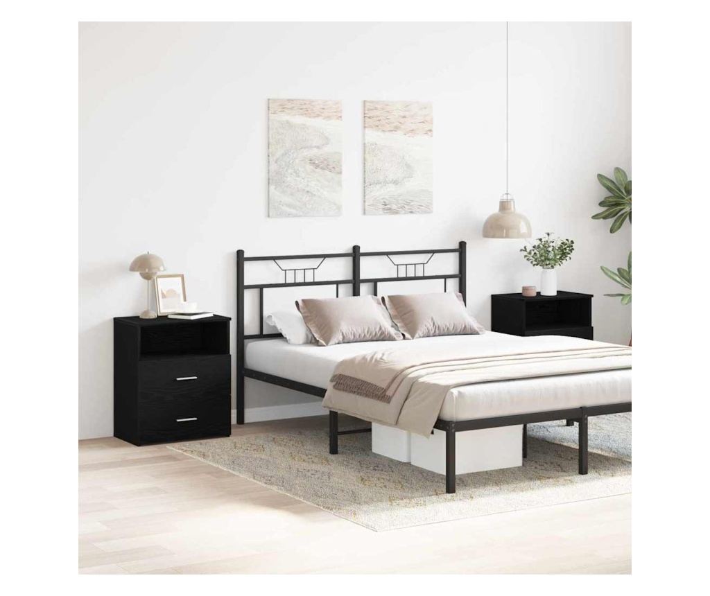 Noćni ormarić 2 kom Crni hrast 50 x 32 x 60 cm Kompozitno drvo - 4