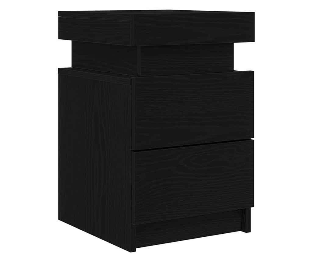 Noćni ormarić s ladicom crni hrast 35 x 39 x 55 cm kompozitno drvo - 5