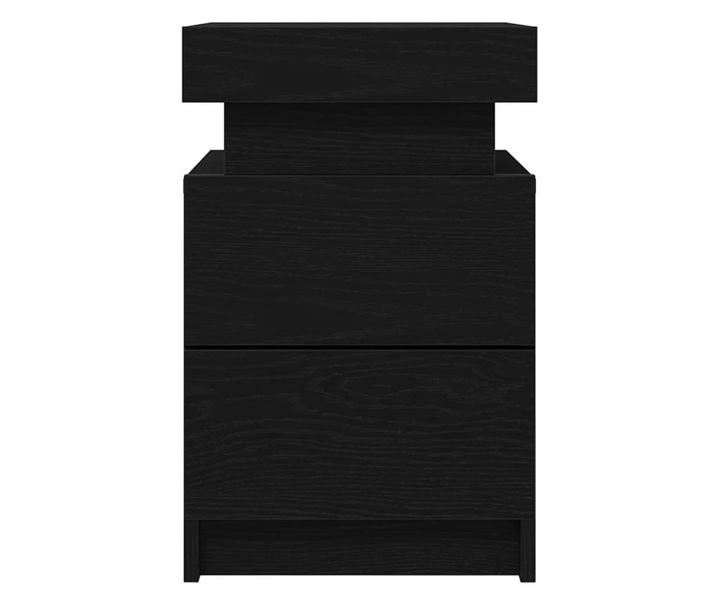 Noćni ormarić s 2 ladice od crnog hrasta (35 x 39 x 55 cm) - Kompozitno drvo - 9