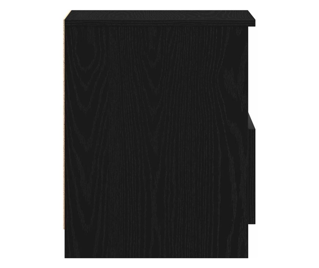 Noćni ormarić s ladicom 2 kom Crni hrast 40 x 40 x 50 cm - 9