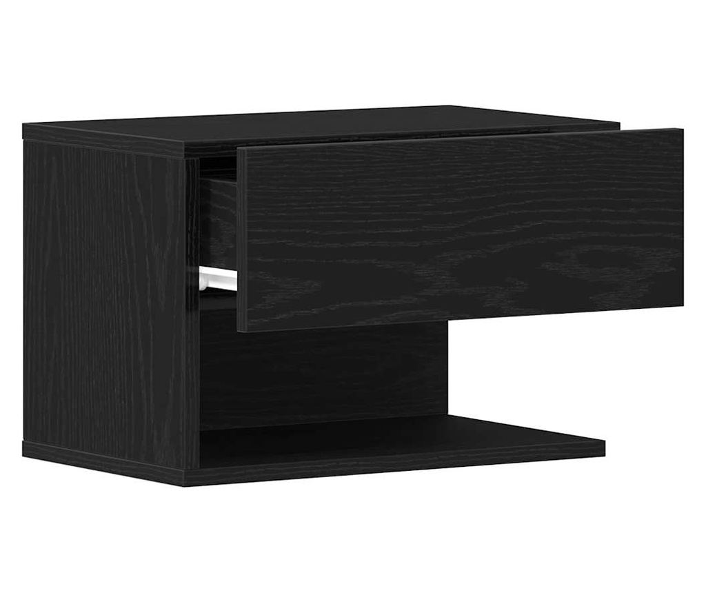 Crni ormarić za noćni ormarić od hrasta 46 X 29.5 X 30 cm od kompozitnog drveta - 5