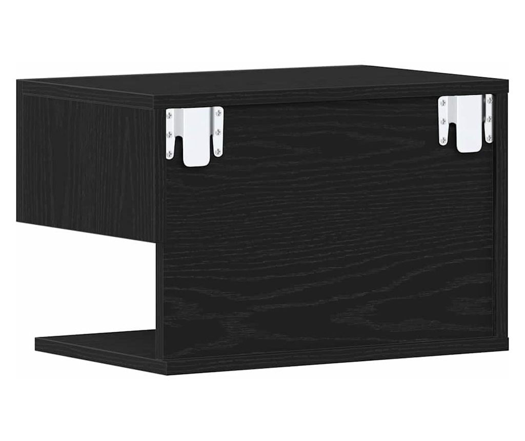Crni ormarić za noćni ormarić od hrasta 46 X 29.5 X 30 cm od kompozitnog drveta - 6