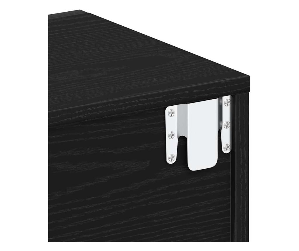 Crni ormarić za noćni ormarić od hrasta 46 X 29.5 X 30 cm od kompozitnog drveta - 11