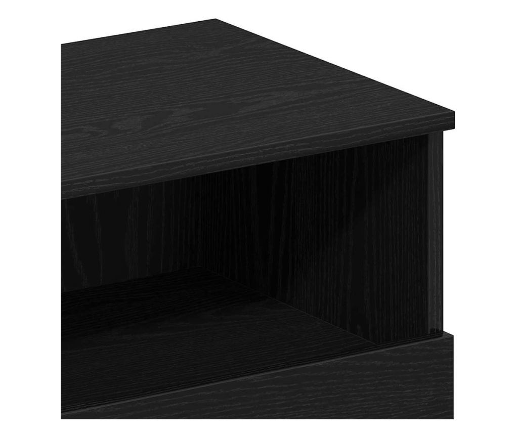 Noćni ormarić s ladicom (2 kom) Crni hrast 40x35x65 cm - 9