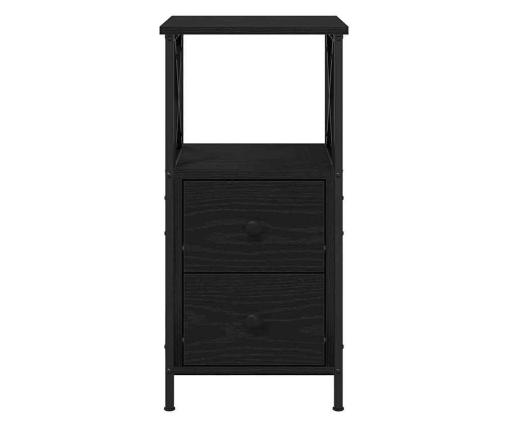 Noćni ormarić s ladicom crni hrast 34 x 35,5 x 70 cm - 7