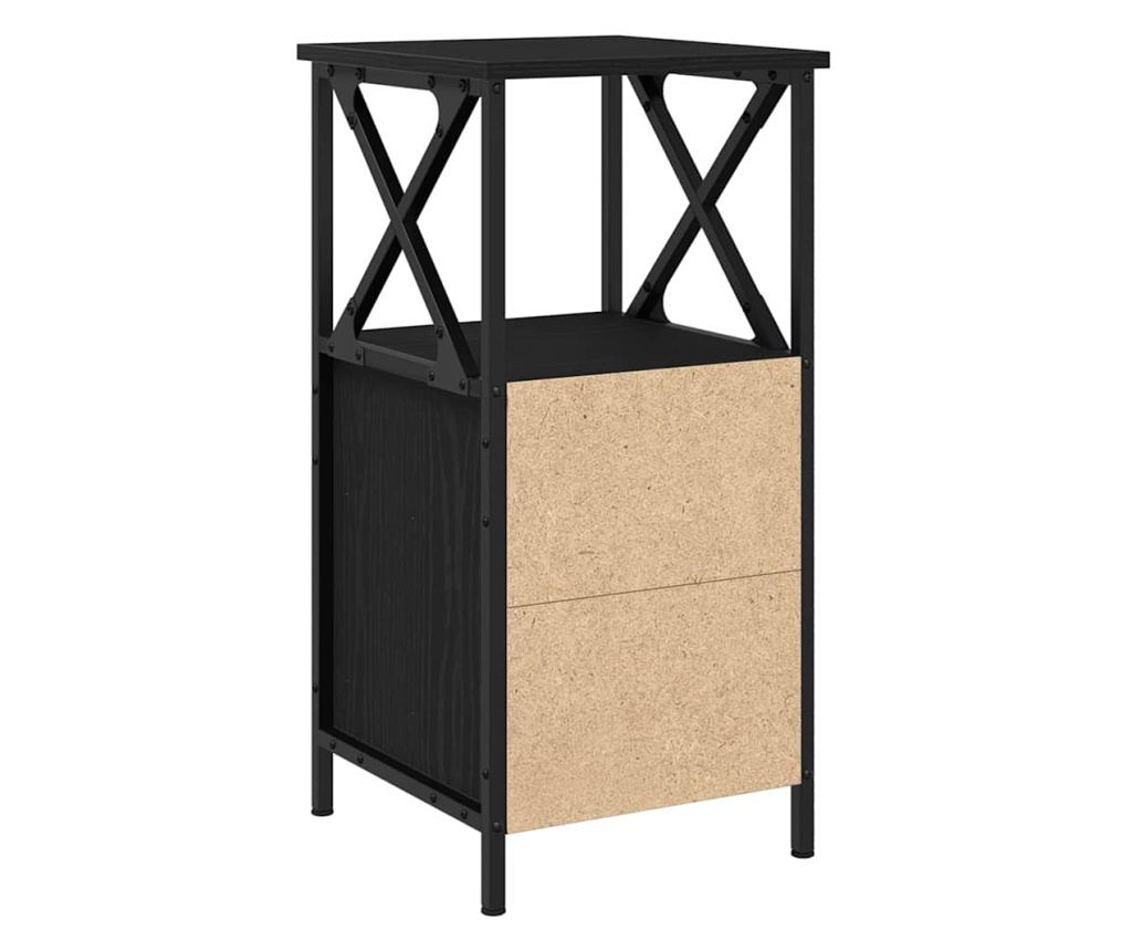 Noćni ormarić s ladicom 2 kom Crni hrast 34 x 35,5 x 70 cm - 7