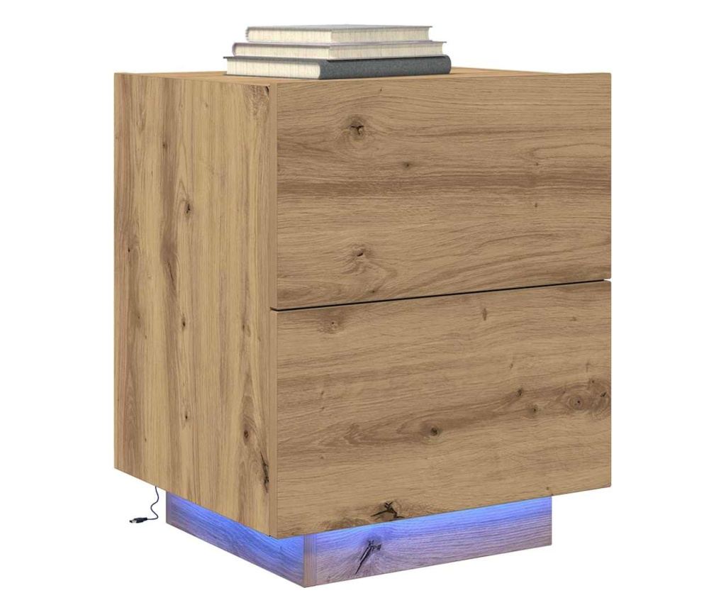 Noćni ormarić s ladicom (2 kom) - Artisan Oak - 3