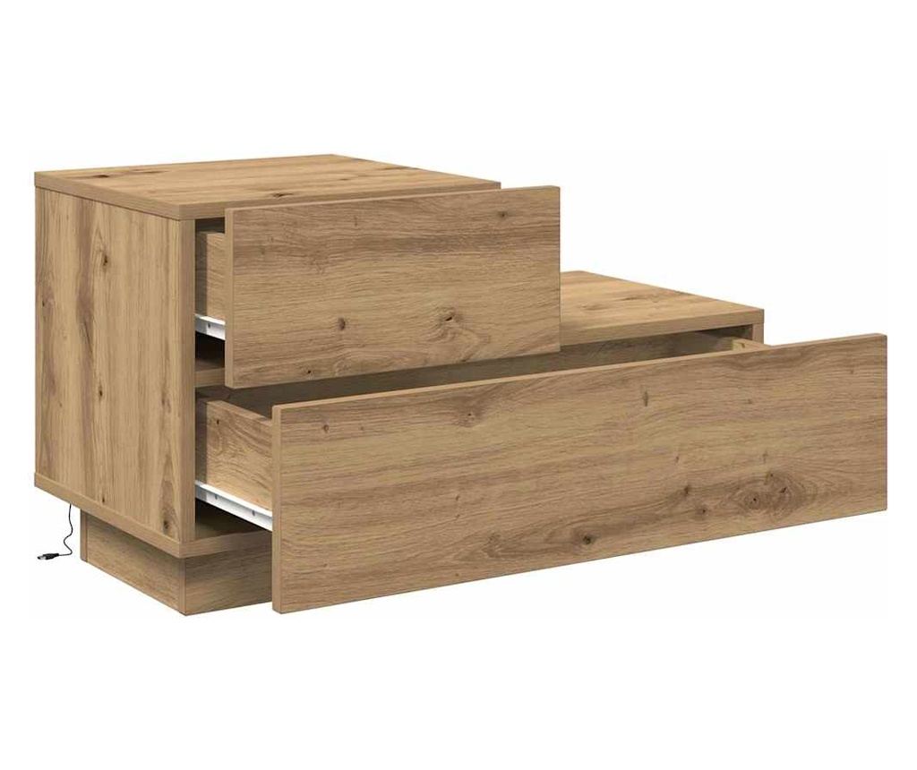 Artisan Oak Noćni Ormarić 70 X 36 X 40.5 Cm Kompozitno Drvo - 5