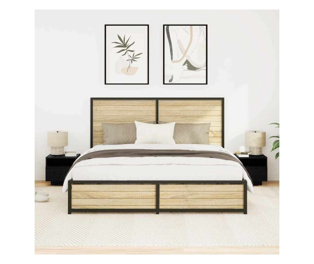 Noćni ormarić 2 kom Crni hrast 40 x 39 x 37 cm Kompozitno drvo - 7