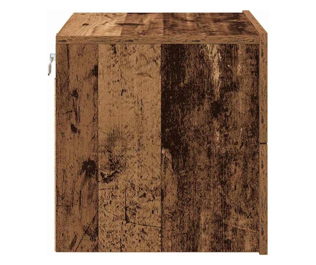 Plutajući Noćni Ormarić Staro Drvo 50 X 39 X 41 Cm Kompozitno Drvo - 7