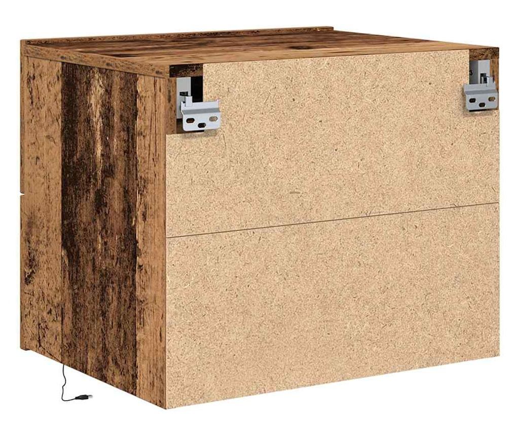 Plutajući Noćni Ormarić Staro Drvo 50 X 39 X 41 Cm Kompozitno Drvo - 8