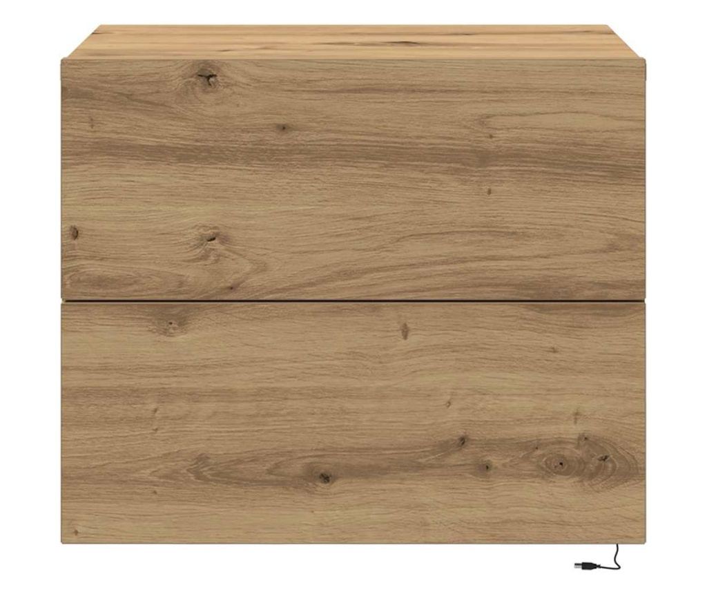 2 kom. Plutajući noćni ormarić Artisan Oak 50 x 39 x 41 cm - 8