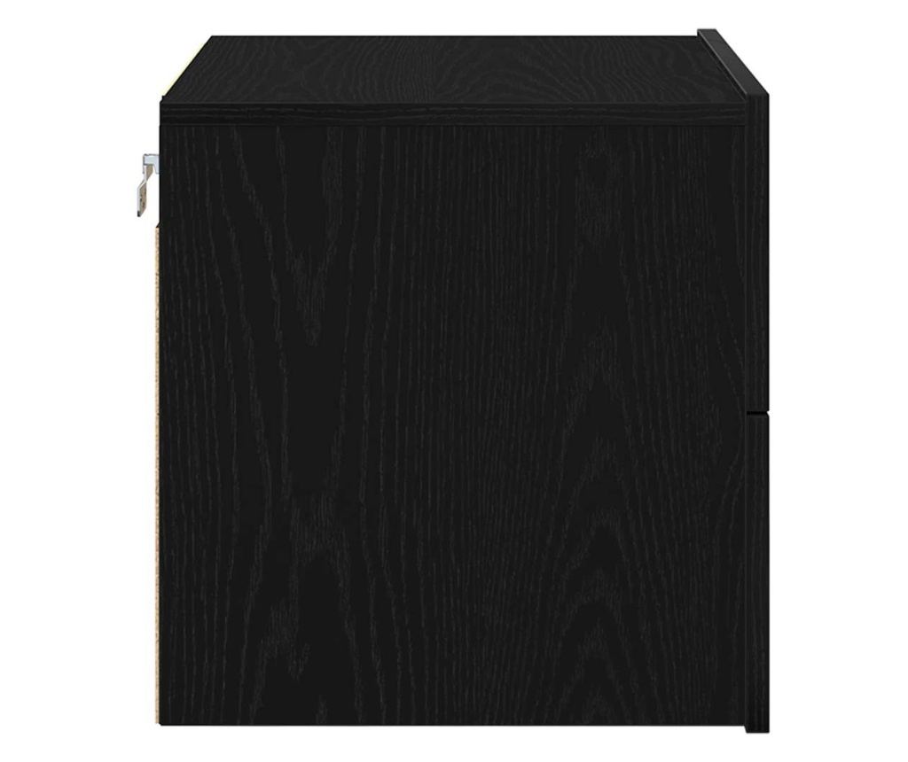 2 komada visećeg noćnog ormarića crni hrast 50 x 39 x 41 cm - 9