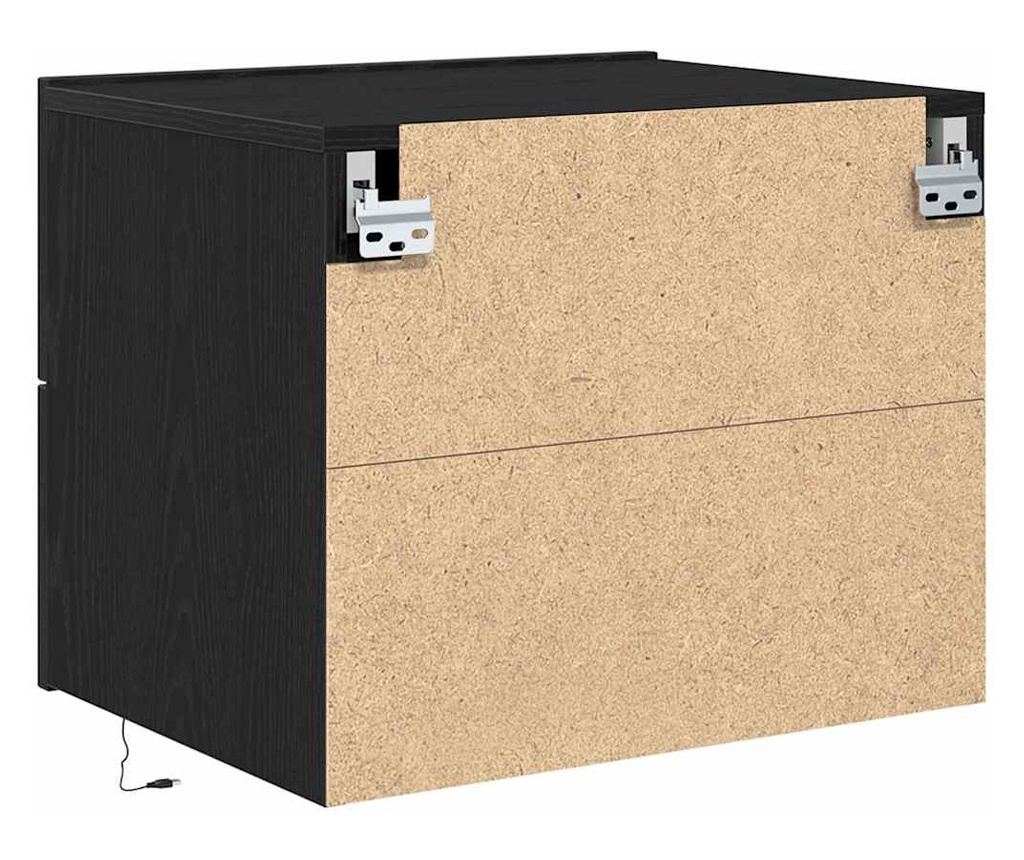 2 komada visećeg noćnog ormarića crni hrast 50 x 39 x 41 cm - 10