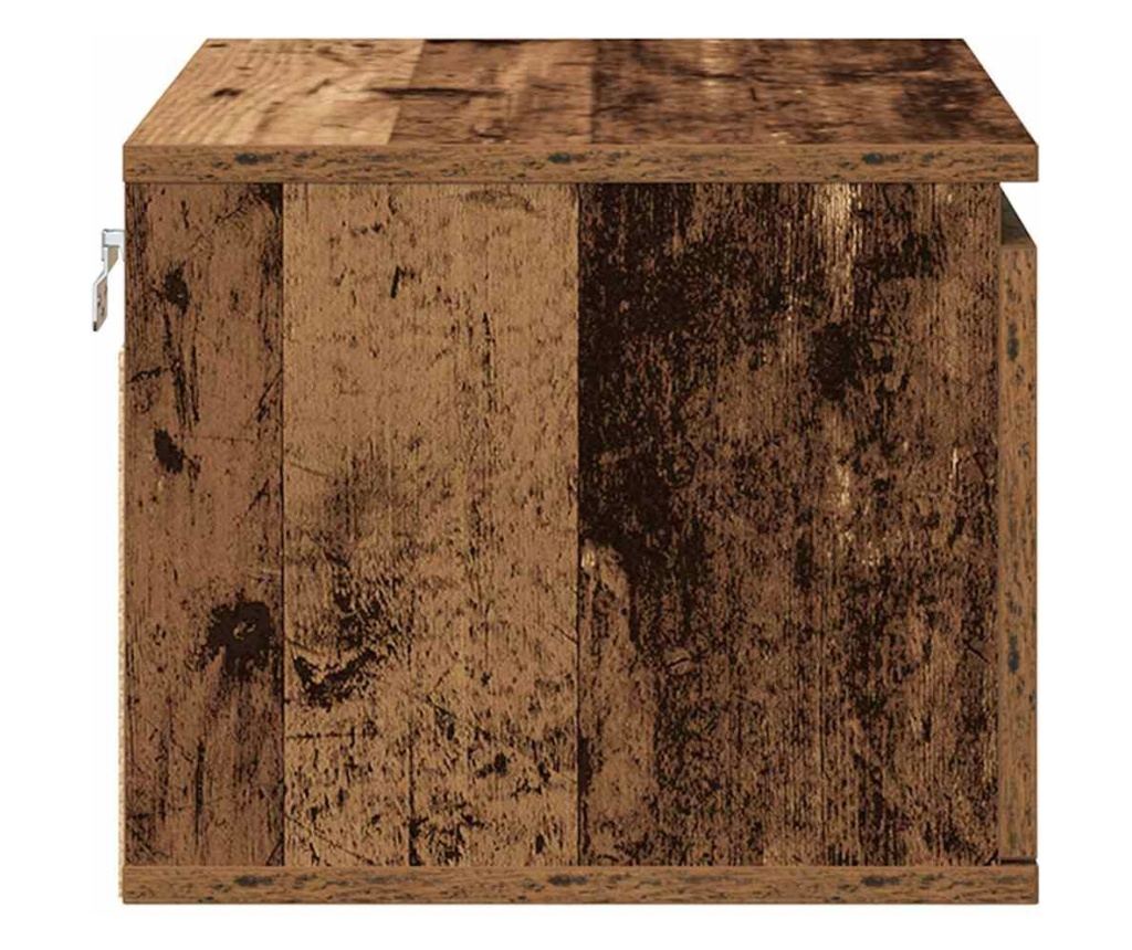 Plutajući Noćni Ormarić - Staro Drvo - 50 x 36 x 30 cm - Kompozitno Drvo - 7