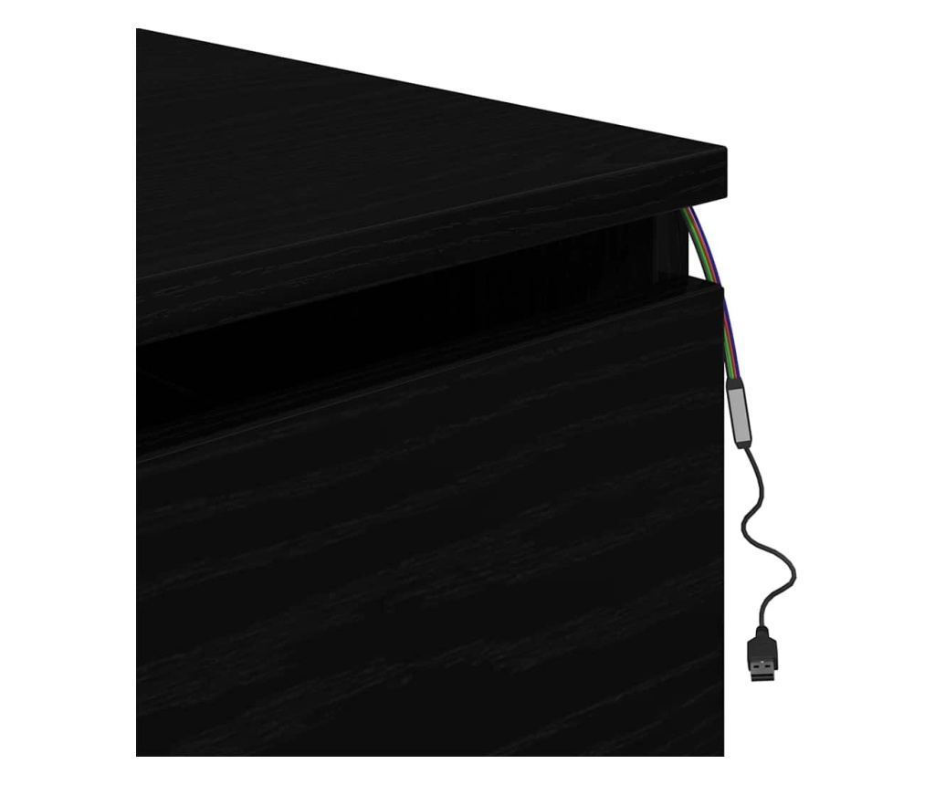 Crni hrast plutajući noćni ormarić 50 x 36 x 30 cm kompozitno drvo - 21