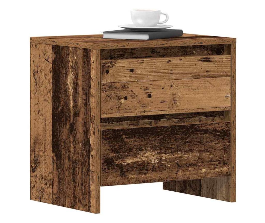 Noćni ormarić s ladicom 2 kom staro drvo 45 x 34 x 44,5 cm - 3