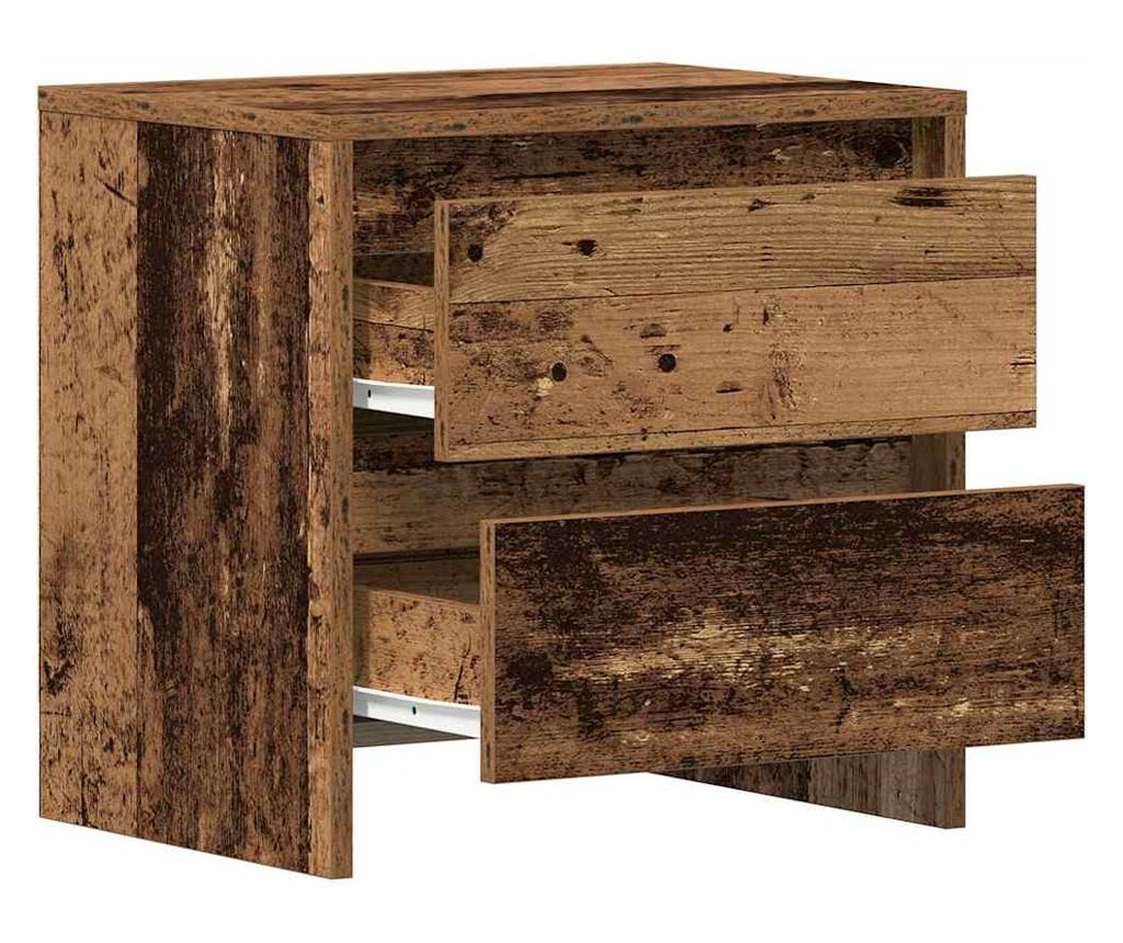 Noćni ormarić s ladicom 2 kom staro drvo 45 x 34 x 44,5 cm - 5