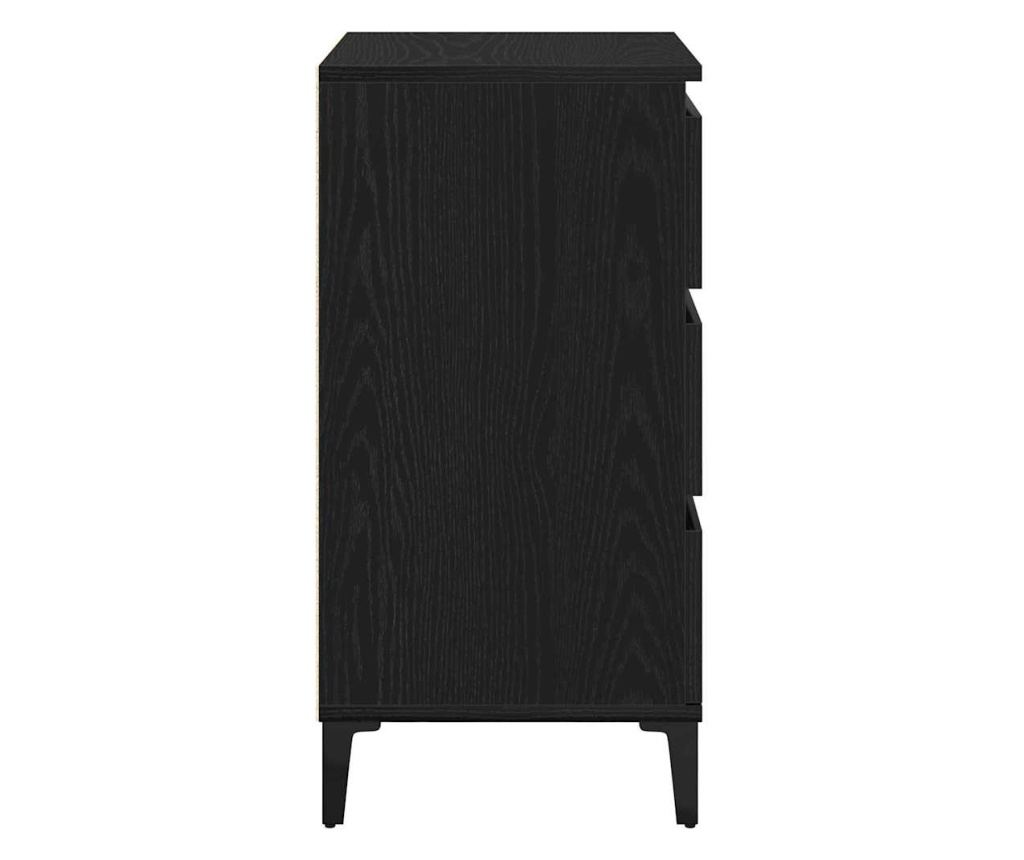 Crni ormarić za noćni ormarić 40 x 35 x 70 cm Kompozitno drvo - 7