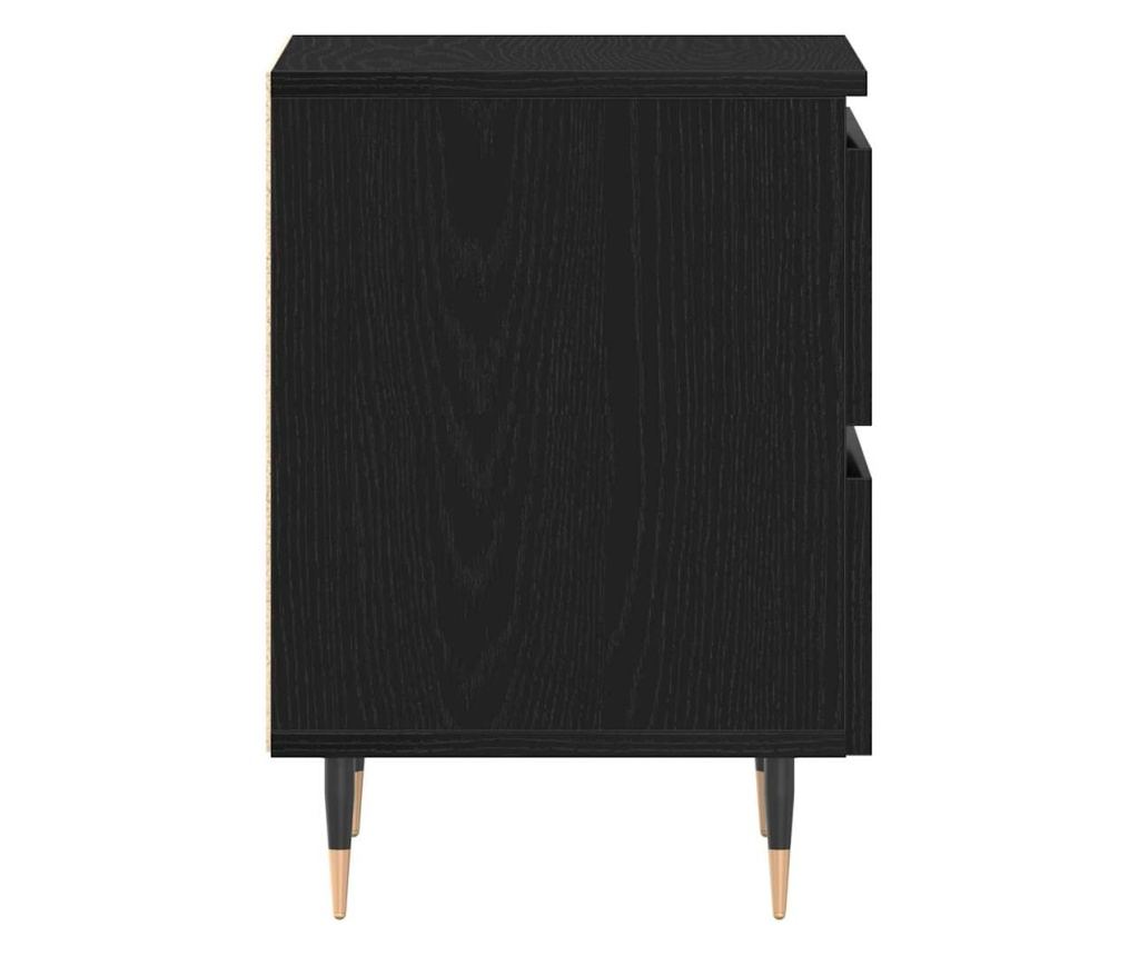 Noćni ormarić s ladicom 2 kom Crni hrast 40 x 35 x 50 cm - 7