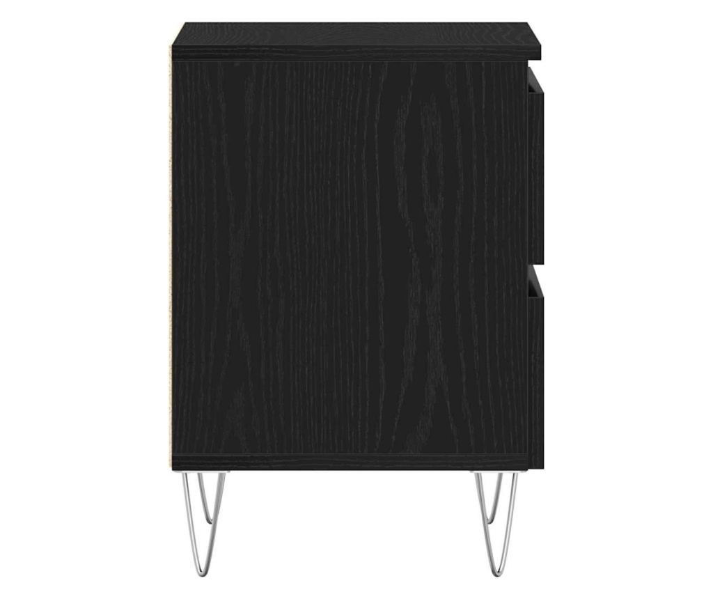 Crni ormarić za noćni ormarić 40 x 35 x 50 cm Kompozitno drvo - 7