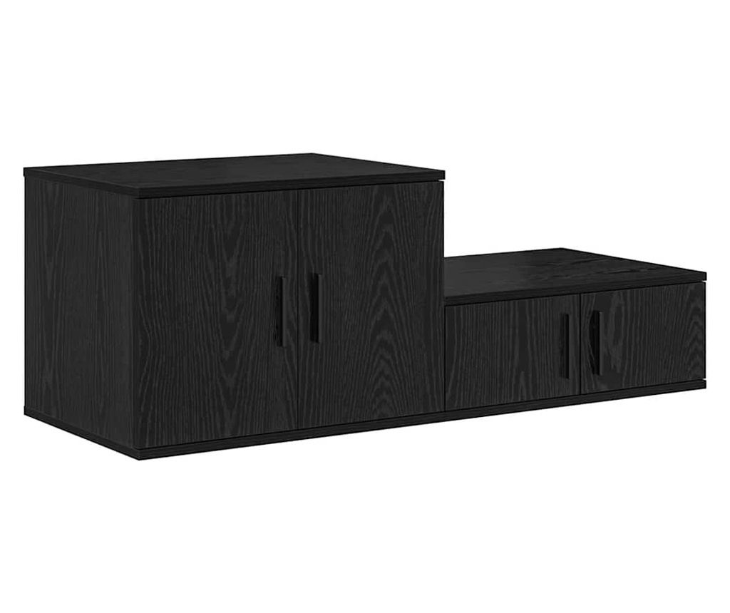 Crni hrast ormarić za pohranu 127 x 41 x 40 cm, kompozitno drvo - 5