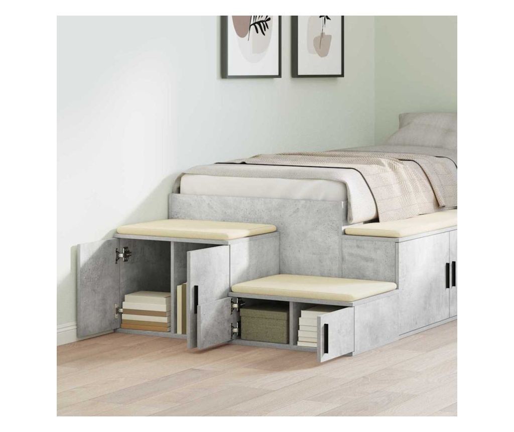 Ormarić za pohranu Concrete Gray 118 x 41 x 40 cm Kompozitno drvo - 4