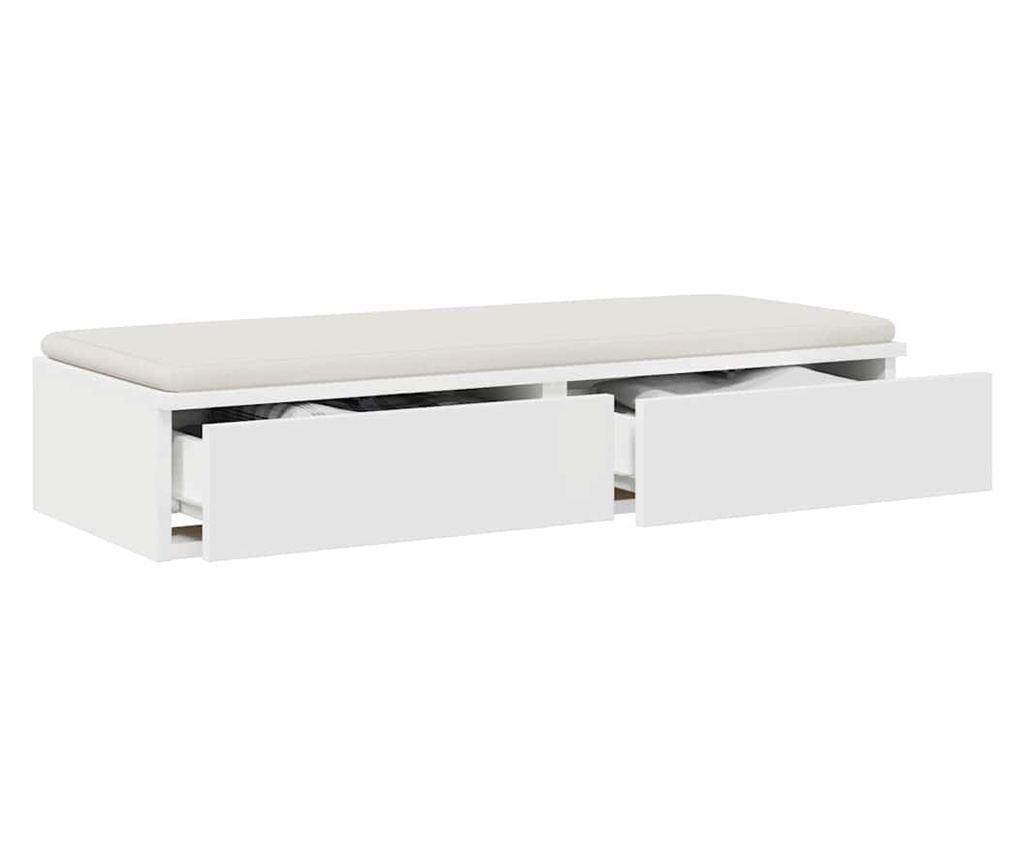 Bijeli noćni ormarić s ladicom - 100 x 36.5 x 16.5 cm, kompozitno drvo - 3