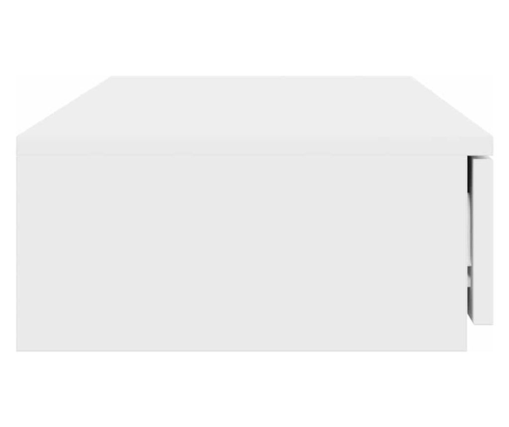 Bijeli noćni ormarić s ladicom - 100 x 36.5 x 16.5 cm, kompozitno drvo - 7