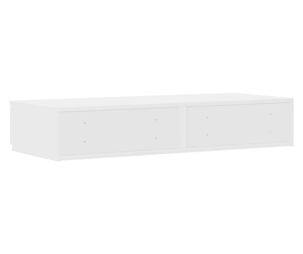 Bijeli noćni ormarić s ladicom - 100 x 36.5 x 16.5 cm, kompozitno drvo - 8